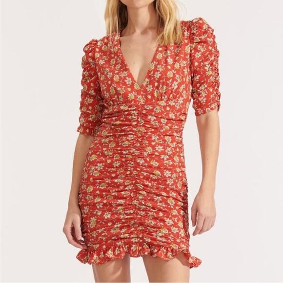Veronica Beard Red Floral Josephine Dress - Picture 1 of 8